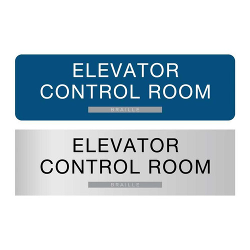 Elevator Control Room ADA Braille Sign