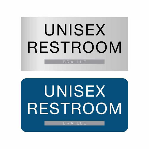 ADA Sign for Unisex Restroom and toilet - Braille Office Signs Made in the USA