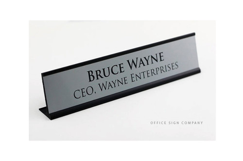 Desk and Counter Name Plates with Metal Desk Stand