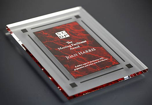 Glossy Polished Acrylic Plaque with Marble Layout