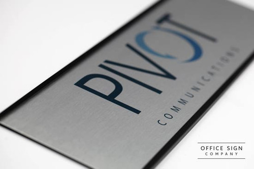 Interchangeable Metal Office Nameplate