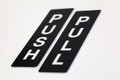 Push Pull Door Signs in Black with White Print