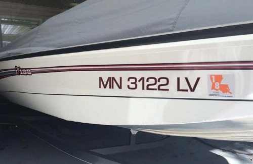 Boat Registration Vinyl Decal Stickers