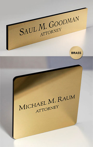 Premium Metal Name Plates - Flush Mount (Brass or Copper)