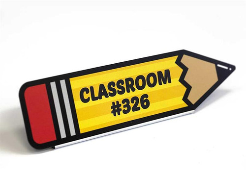 Standing Pencil Design Room Number Sign - Desk or Counter