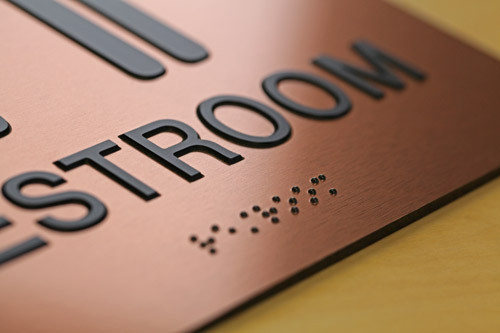 Copper Bathroom Signs with Braille