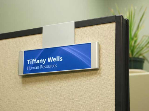 Cubicle Signs and Workstation signs with changeable inserts and name plates