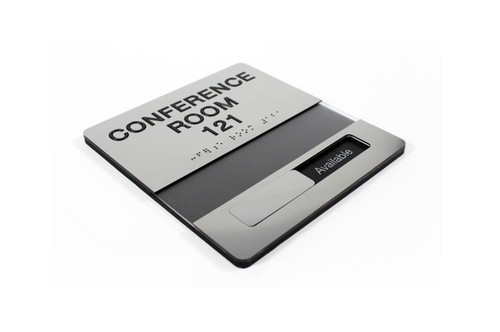 ADA Conference Room Sign with sliding room availability