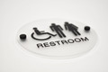 Well Designed Braille Restroom Sign with Stand Offs - Frosted Acrylic