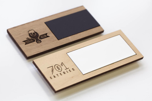 Wooden Name Tags with Dry Erase Name Area