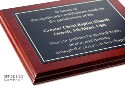 Mahogany Plaque - 8" x 10"