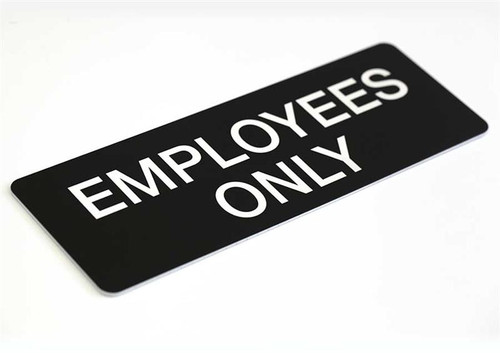 Employees Only Engraved Office Sign