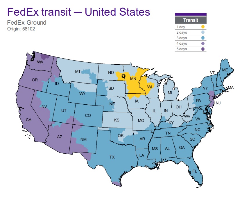 Shipping Transit Times Map