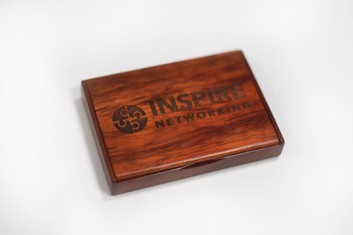 Engraved Business Card Holder with logo and personalized