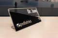 Clear Acrylic Desk Signs with Vinyl