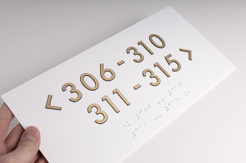 Gold Series ADA and Braille Office Signs - Directional Room Sign