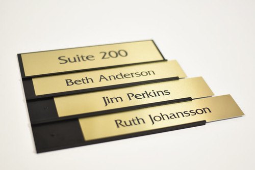 Interchangeable Suite Room Signs with Custom Metal Plates
