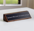 walnut desk signs for office and CEO