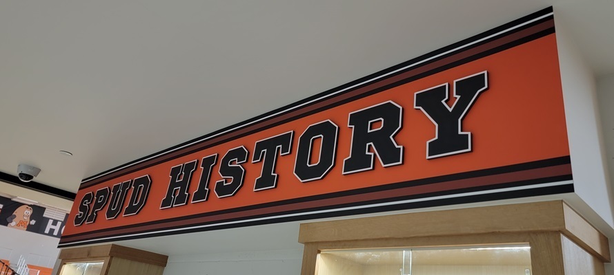 Spud History Sign Lettering