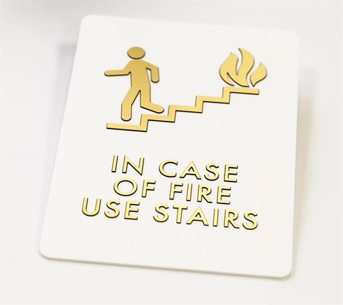 In Case of Fire Use Stairs Signs