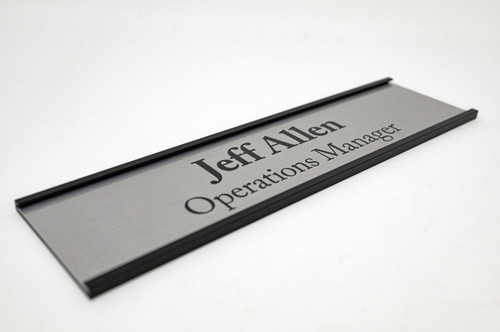 Insert signs that fit into open ended sign frames for office and business.
