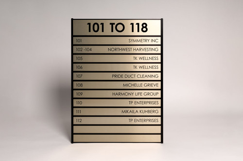 Lobby and Directory Office Signs