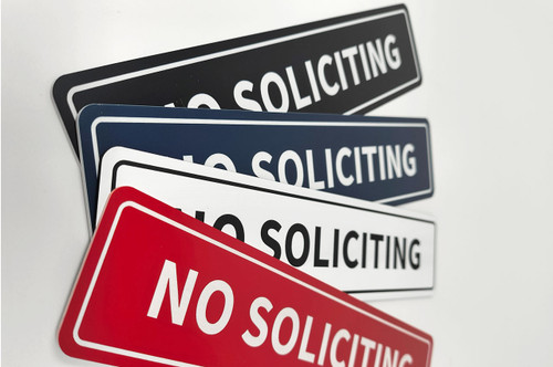 No Soliciting Sign - Acrylic signs for indoors or outdoors