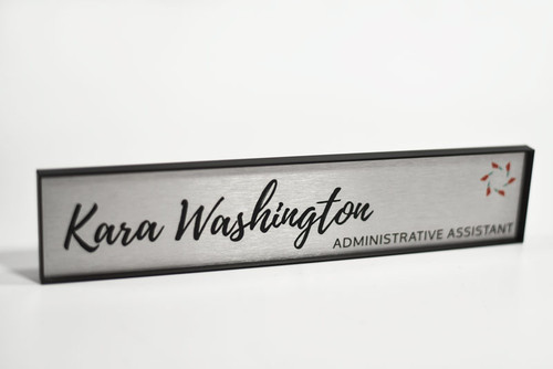 Metal Office Nameplates with Square Corners
