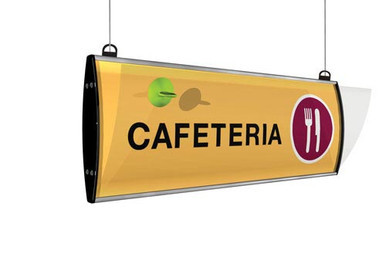 Curved Interchangeable Hanging Ceiling Sign