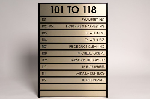 Gold Brushed Metal Lobby Sign - 16"