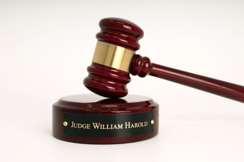 Pro Gavel with Name Plate - Judges Gavel or Government Gavel Personalized