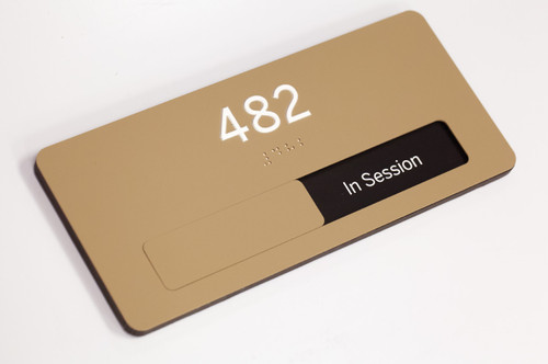 Room Number Signs with Availability Slider Tab