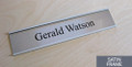 Contemporary office signs in rich satin silver metal