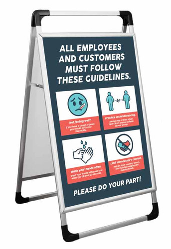 Metal A frame sign - standing outdoor insert signs with graphic inserts included