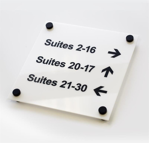 Office Sign with Projecting Stand Offs - with Vinyl Lettering