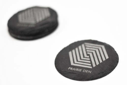 Slate Coaster Set with text or logo