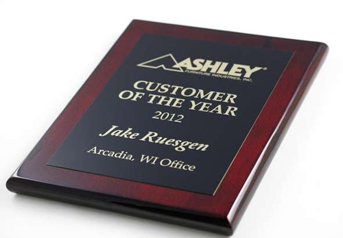Premium Brass Plaque Award - Rosewood High Gloss