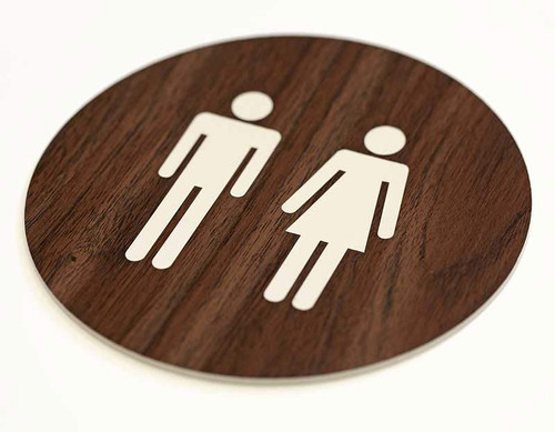 Simple Round Bathroom Signs